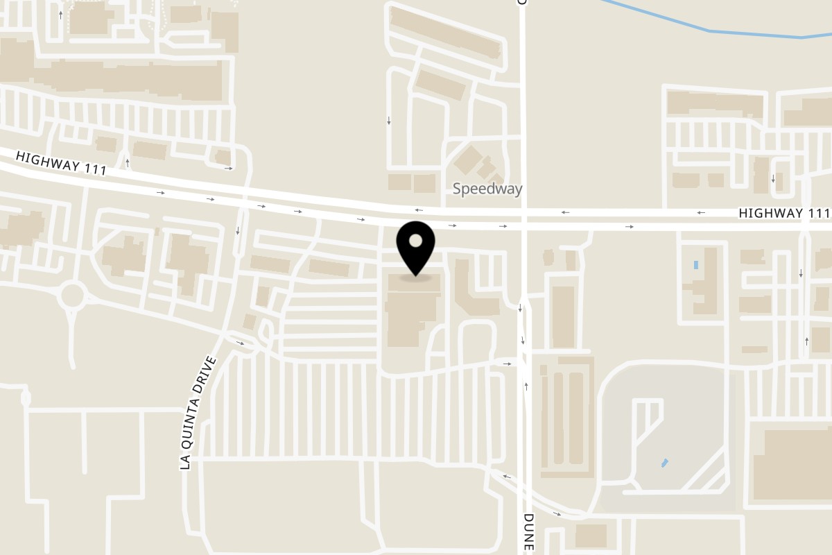 Map showing the location of Canton Bistro on 79405 CA-111 #5 in La Quinta